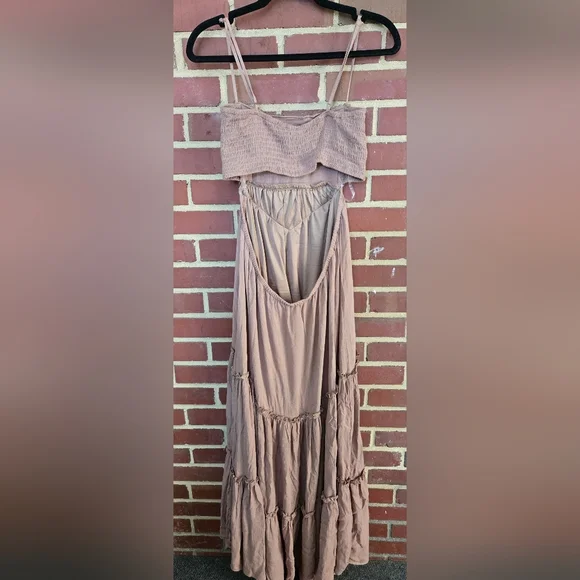Free People Anthropologie Style Boho Lace Maxi Dress – Dusty Rose XL - Picture 4 of 5